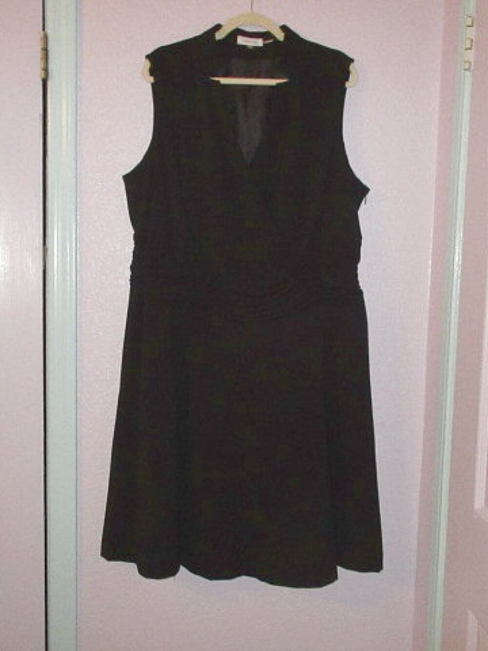 Calvin Klein Black Dress Womens 20W Midi Stretch Event LBD Neutral Minimalist